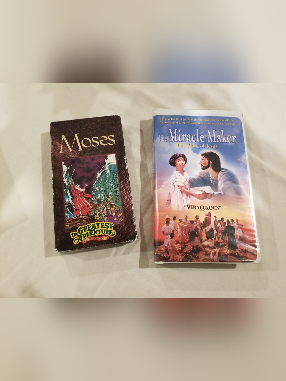 2 VHS..Moses And The Miracle Maker-The Story Of Jesus